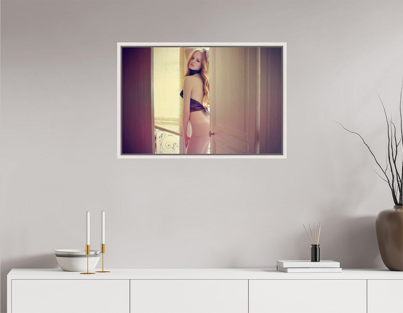 Floater Frames/ Print size 120x80cm - palm and panther