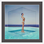 Quadrate White wood Gallery Frame. Print Size 120x120cm - palm and panther