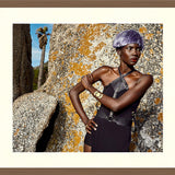 Portrait Tropical wood Gallery Frame. Print Size 120x80cm - palm and panther